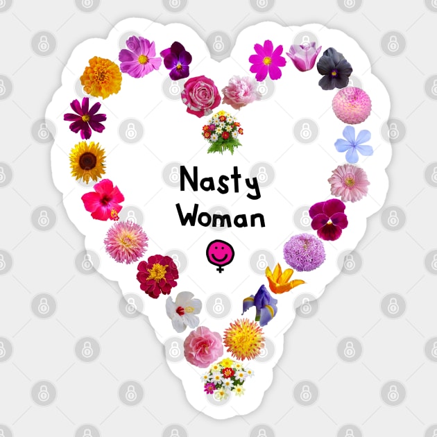 Small Floral Heart for a Nasty Woman Sticker by ellenhenryart